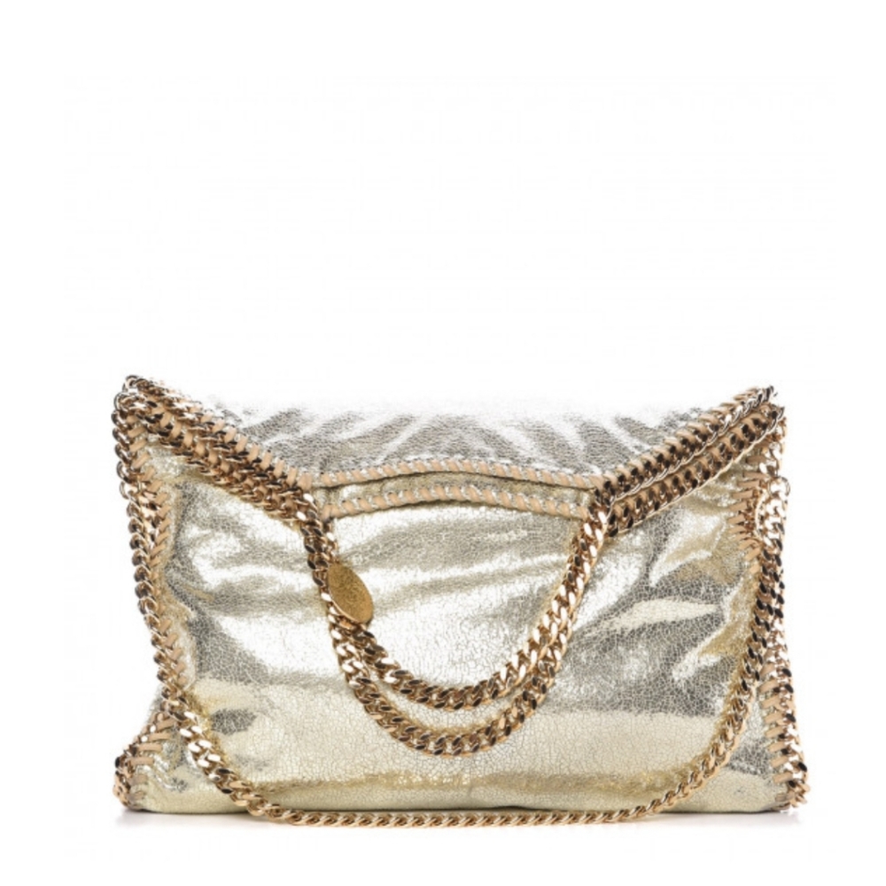 Stella McCartneyFalabella Fold-Over Shoulder Bag, Gold